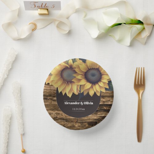 Rustic Sunflower Wedding Paper Bowls