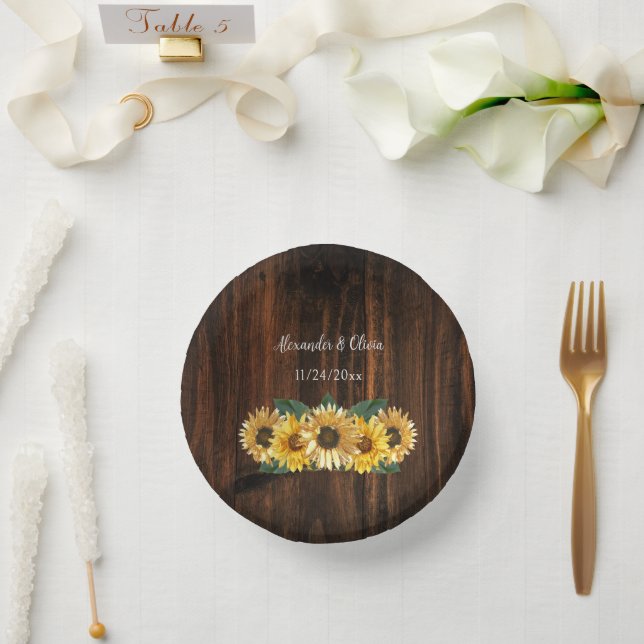 Rustic Sunflower Wedding Paper Bowls (Wedding)