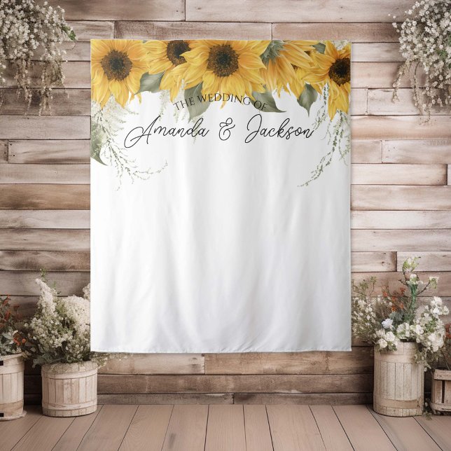 Rustic Sunflower Wedding Photo booth Backdrop (Rustic sunflower themed, wedding backdrop)