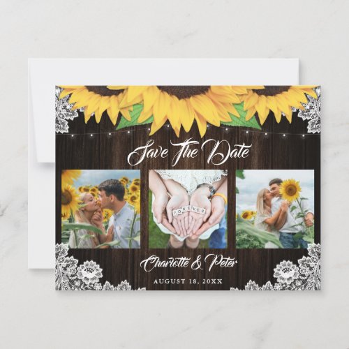 Rustic Sunflower Wedding Photo Save The Date