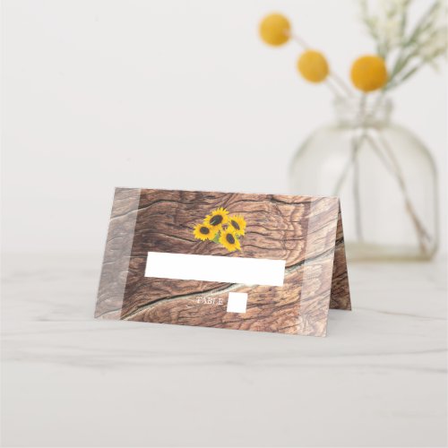 Rustic Sunflower Wedding Place Card