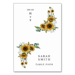 Rustic Sunflower Wedding Place Cards