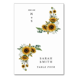 Rustic Sunflower Wedding Place Cards