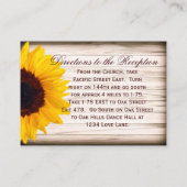Rustic Sunflower Wedding Reception Enclosure Card (Back)