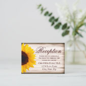 Rustic Sunflower Wedding Reception Enclosure Card (Standing Front)