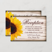 Rustic Sunflower Wedding Reception Enclosure Card (Front/Back)