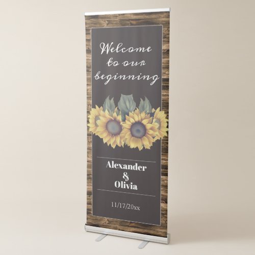 Rustic Sunflower Wedding Retractable Banner
