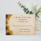 Rustic Sunflower Wedding RSVP Card (Standing Front)