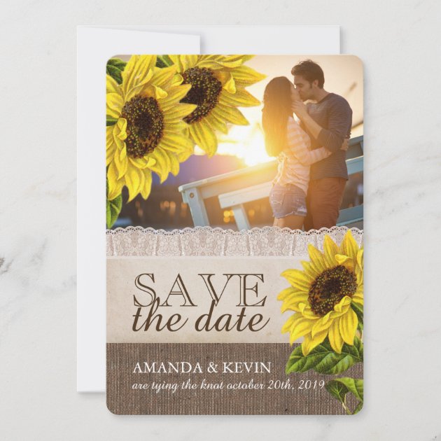 Rustic Sunflower Wedding Save The Date