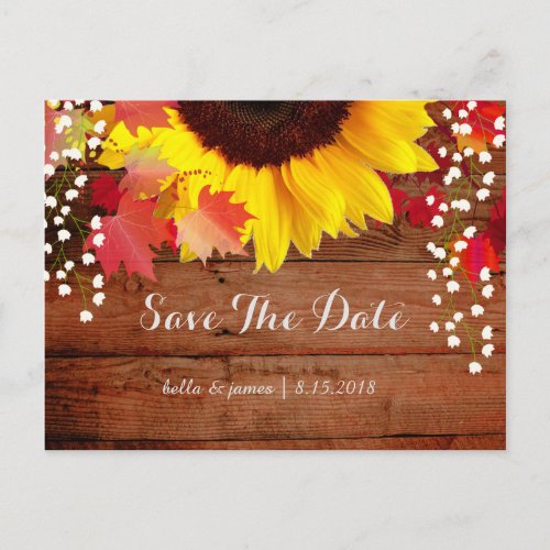 Rustic Sunflower Wedding Save The Date Cards