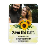 Rustic Sunflower Wedding Save the Date Photo