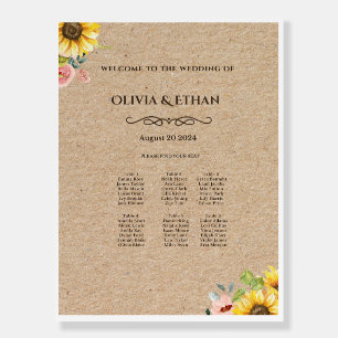 Rustic Sunflower Wedding Seating Chart Foam Board