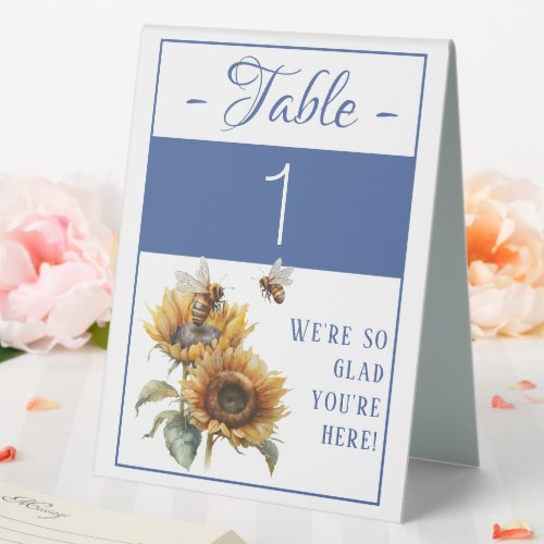 Rustic Sunflower Wedding Table Number Sign