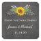 Rustic Sunflower Wedding thank you favor sticker