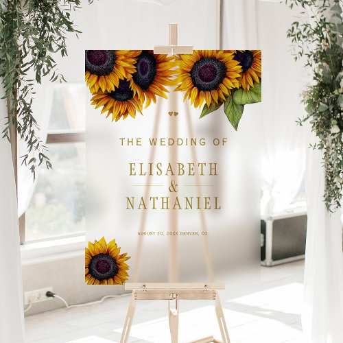 Rustic sunflower wedding transparent welcome sign