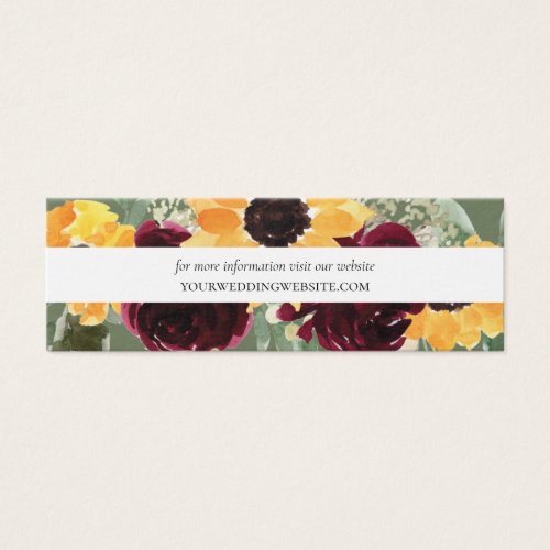 Rustic Sunflower Wedding Website Insert Cards Mini