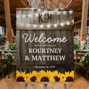 Rustic Sunflower Wedding Welcome Foam Board