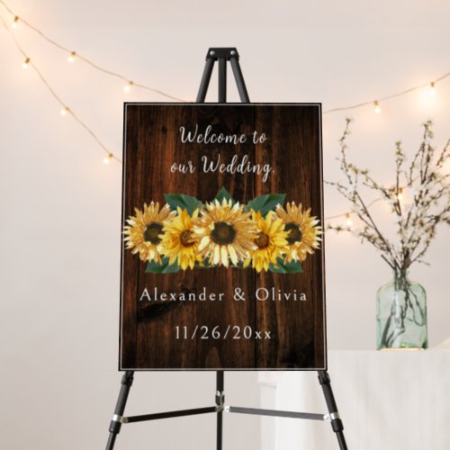 Rustic Sunflower Wedding Welcome Sign