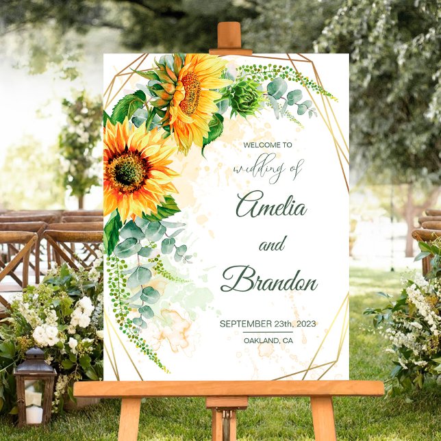 Rustic Sunflower Wedding Welcome Sign (Creator Uploaded)