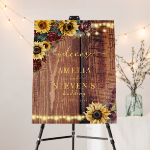 Rustic Sunflower Wedding Welcome Sign