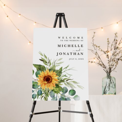 Rustic Sunflower Wedding Welcome Sign Fall Colors