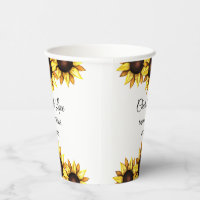 Sunflower Names Paper Cup, 8oz Paper Cup