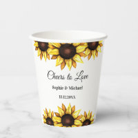 Sunflower Names Paper Cup, 8oz Paper Cup