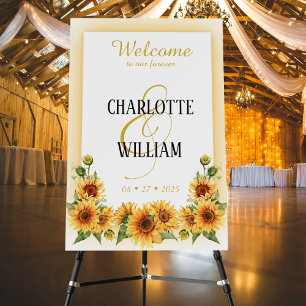 Rustic Sunflower Welcome Sign