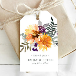 Rustic Sunflower &amp; Wildflower Shower Wedding Favor Gift Tags