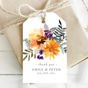 Rustic Sunflower & Wildflower Shower Wedding Favor Gift Tags