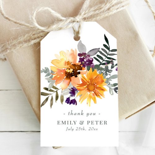 Rustic Sunflower  Wildflower Shower Wedding Favor Gift Tags