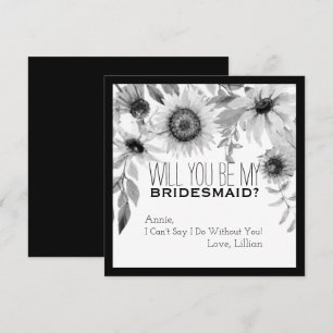 Rustic Sunflower Will You Be My Bridesmaid Invitation