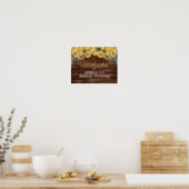Rustic Sunflower Wood Bridal Shower Welcome Sign (Kitchen)