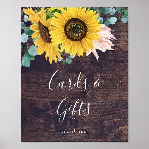 Rustic Sunflower  Wood Cards and Gifts Sign