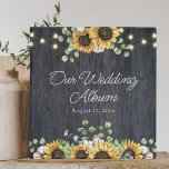 Rustic Sunflower Wood String Light Wedding Album 3 Ring Binder<br><div class="desc">Presenting our Rustic Sunflower Wood String Light Wedding Album! Personalize it with your names. A perfect keepsake for rustic-themed newlyweds.</div>