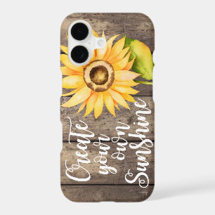 Rustic Sunflower Wood with Quote iPhone 17 Case