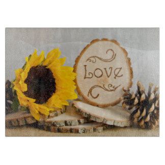 Rustic Sunflower Woodland Wedding Cutting Board