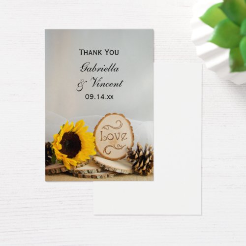 Rustic Sunflower Woodland Wedding Favor Tags