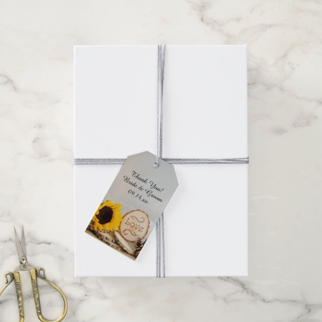 Rustic Sunflower Woodland Wedding Favor Tags