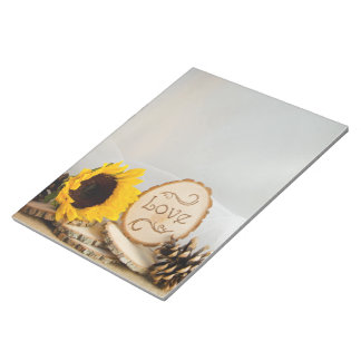 Rustic Sunflower Woodland Wedding Notepad