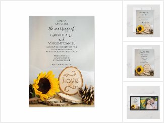 Rustic Sunflower Woodland Wedding Stationery