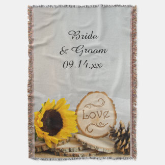 Rustic Sunflower Woodland Wedding Throw