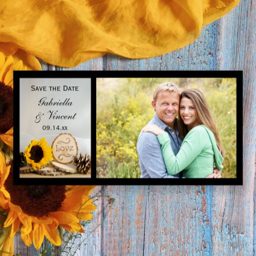 Rustic Sunflower Woods Wedding Save the Date