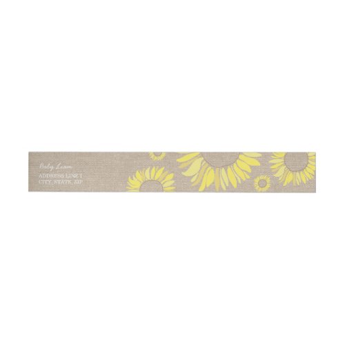 Rustic Sunflower Wrap Around Return Address Label