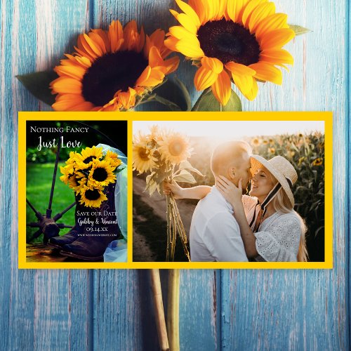 Rustic Sunflowers and Boots Wedding Save the Date