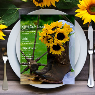 Rustic Sunflowers and Cowboy Boot Western Wedding