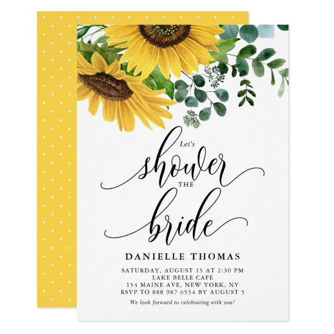 Rustic Sunflowers and Eucalyptus Bridal Shower Invitation