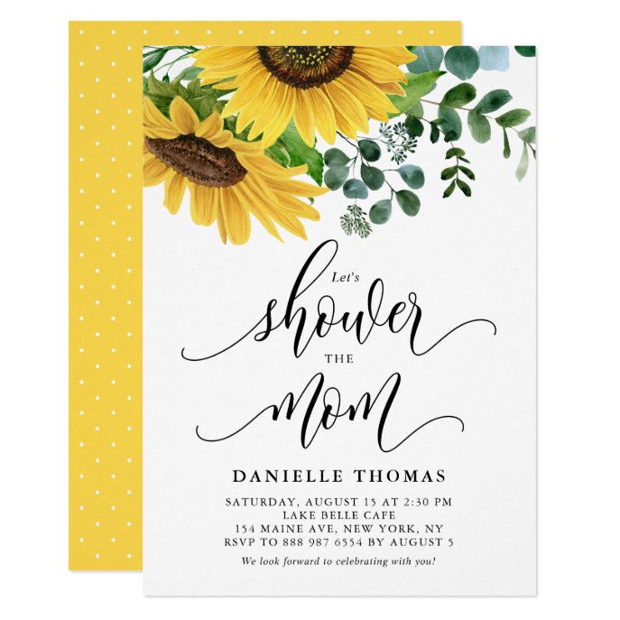 Rustic Sunflowers and Eucalyptus Fall Baby Shower Invitation