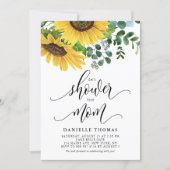 Rustic Sunflowers and Eucalyptus Fall Baby Shower Invitation (Front)