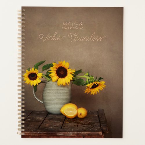 Rustic Sunflowers and Lemons Planner